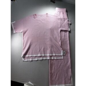 Sweater Set Women's Pink Knit Lounge Top & Pants  M Coquette Comfort Soft NWT